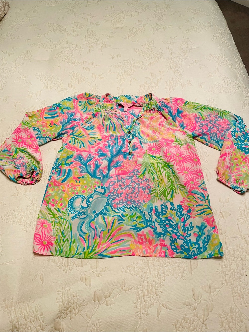 Lilly Pulitzer Girls' Coral Reef Print Tunic - Pink Blue Green